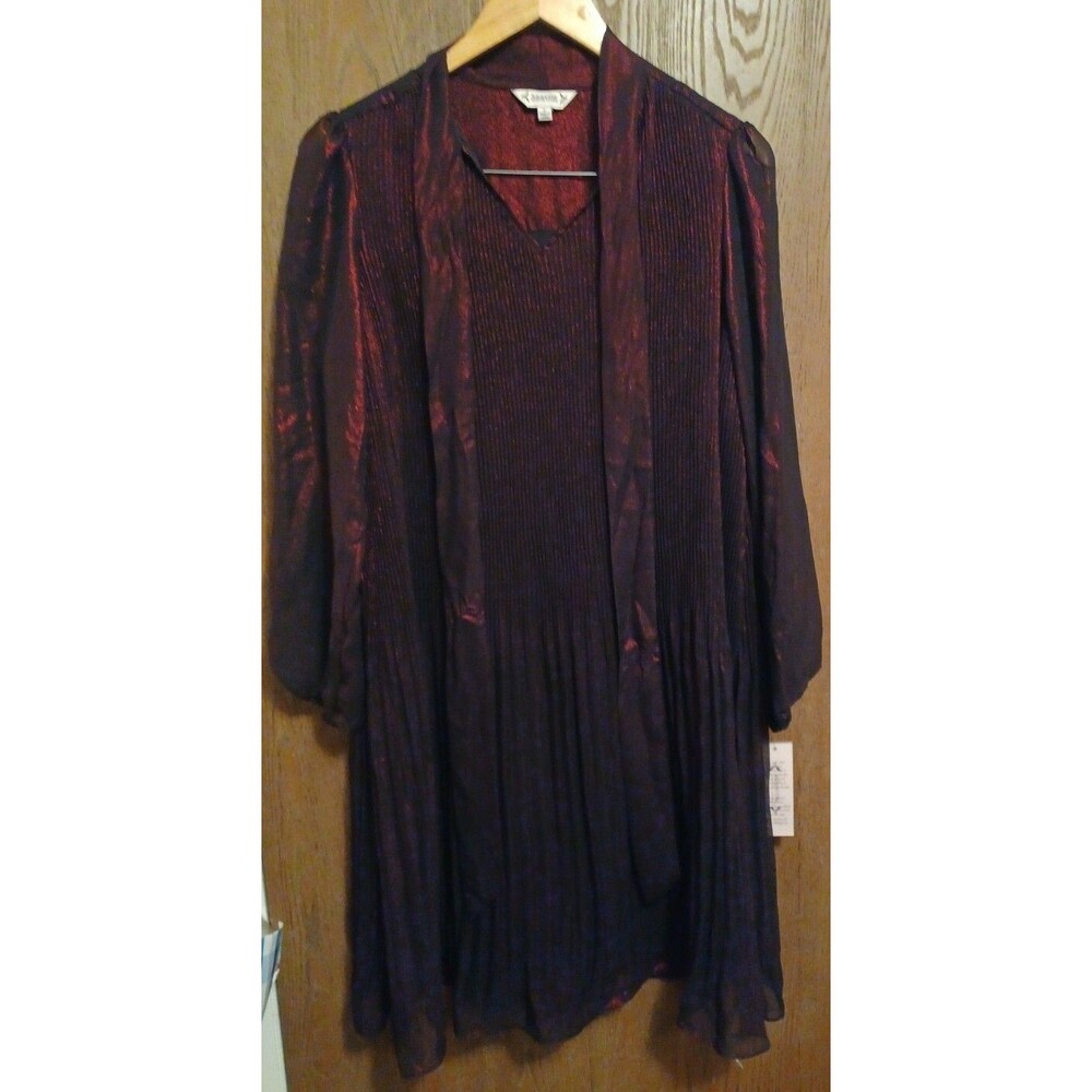 Nanette Lepore Womens Pleated Dress Very Black/Red Size 6